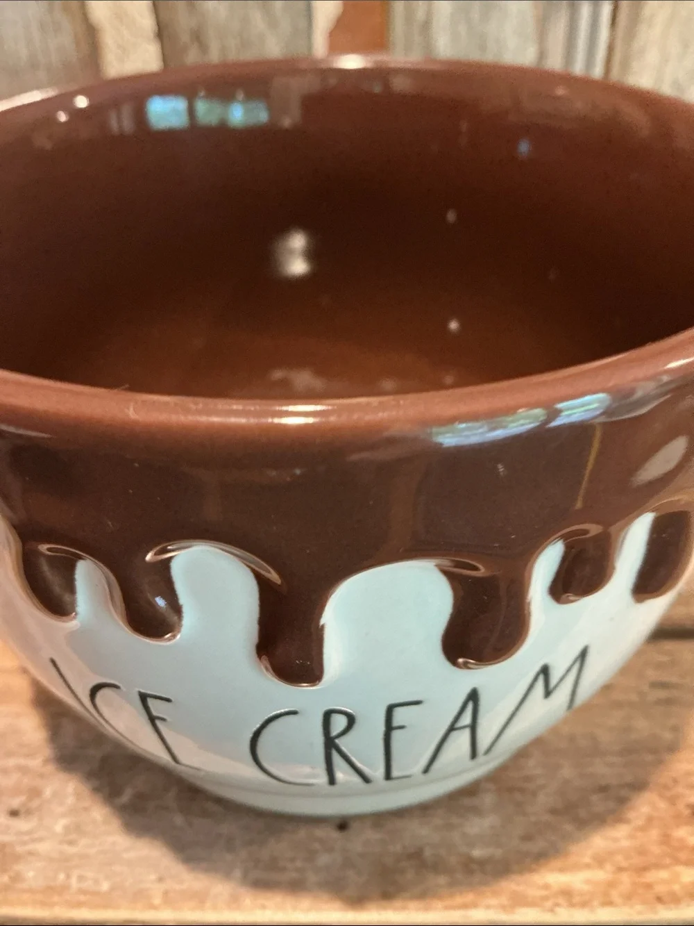 Rae Dunn ICE CREAM Bowls with Chocolate Drip - Set of 2